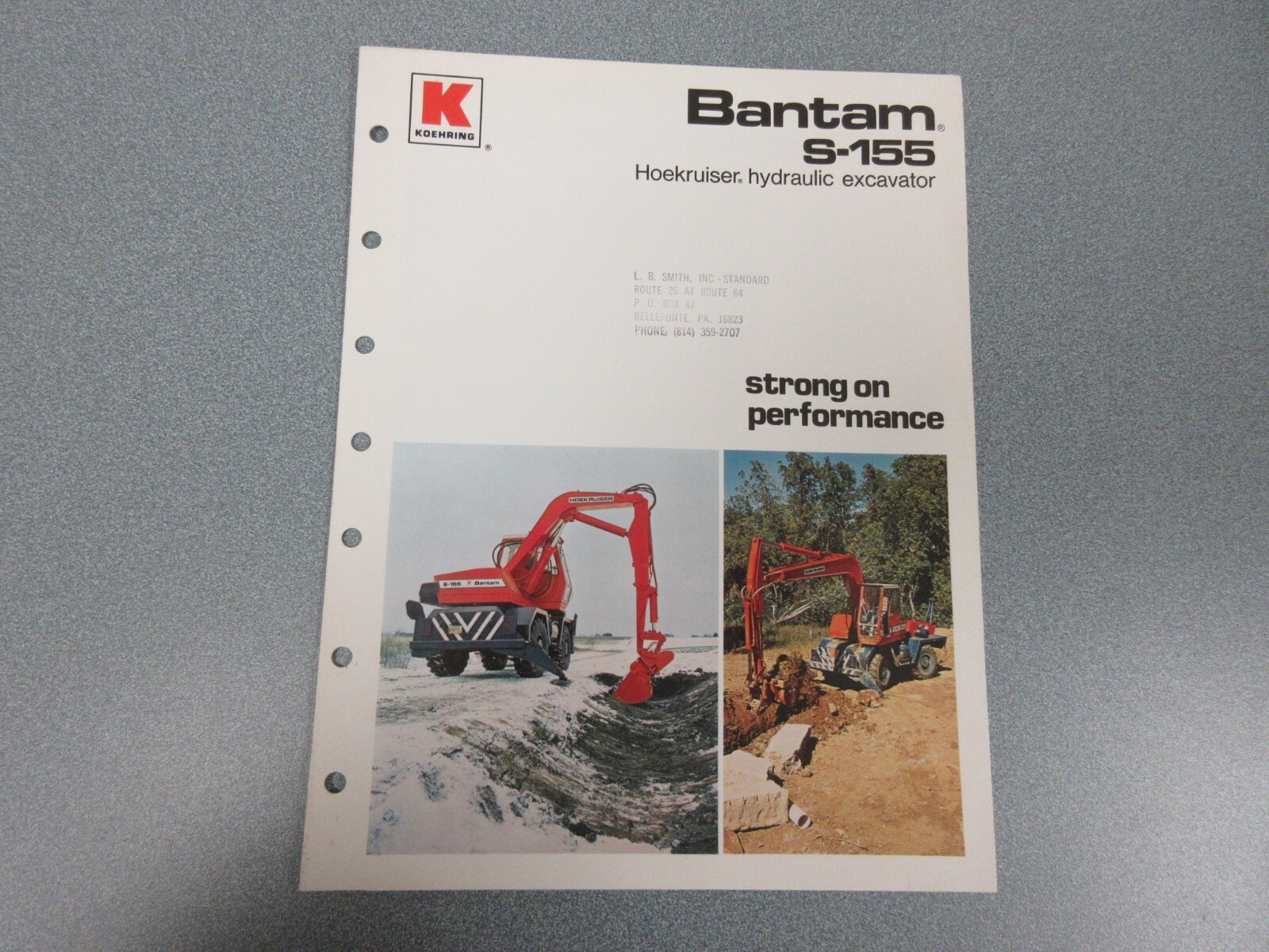 Koehring Bantam S-155 Sales Brochure 6 Page