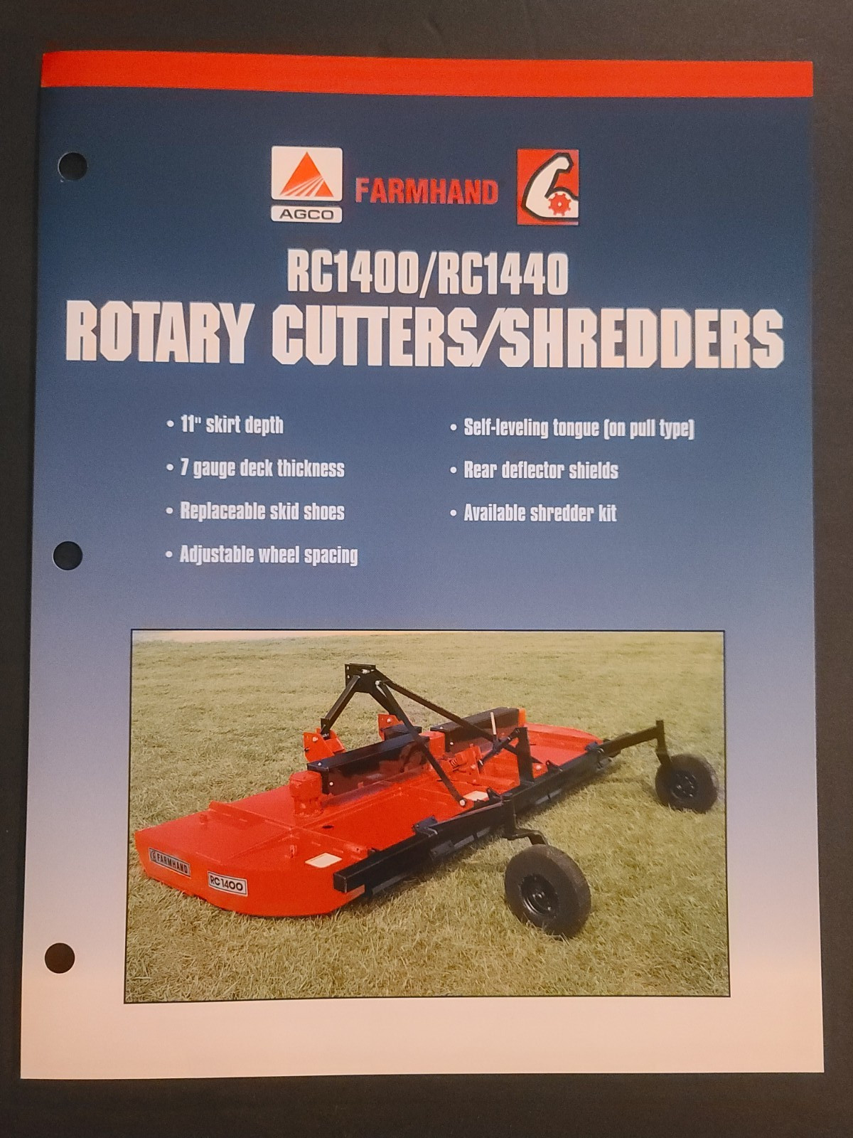 Vintage Agco Farmhand RC1400/RC1440 Series Rotary Cutters/Spreadersd Brochure