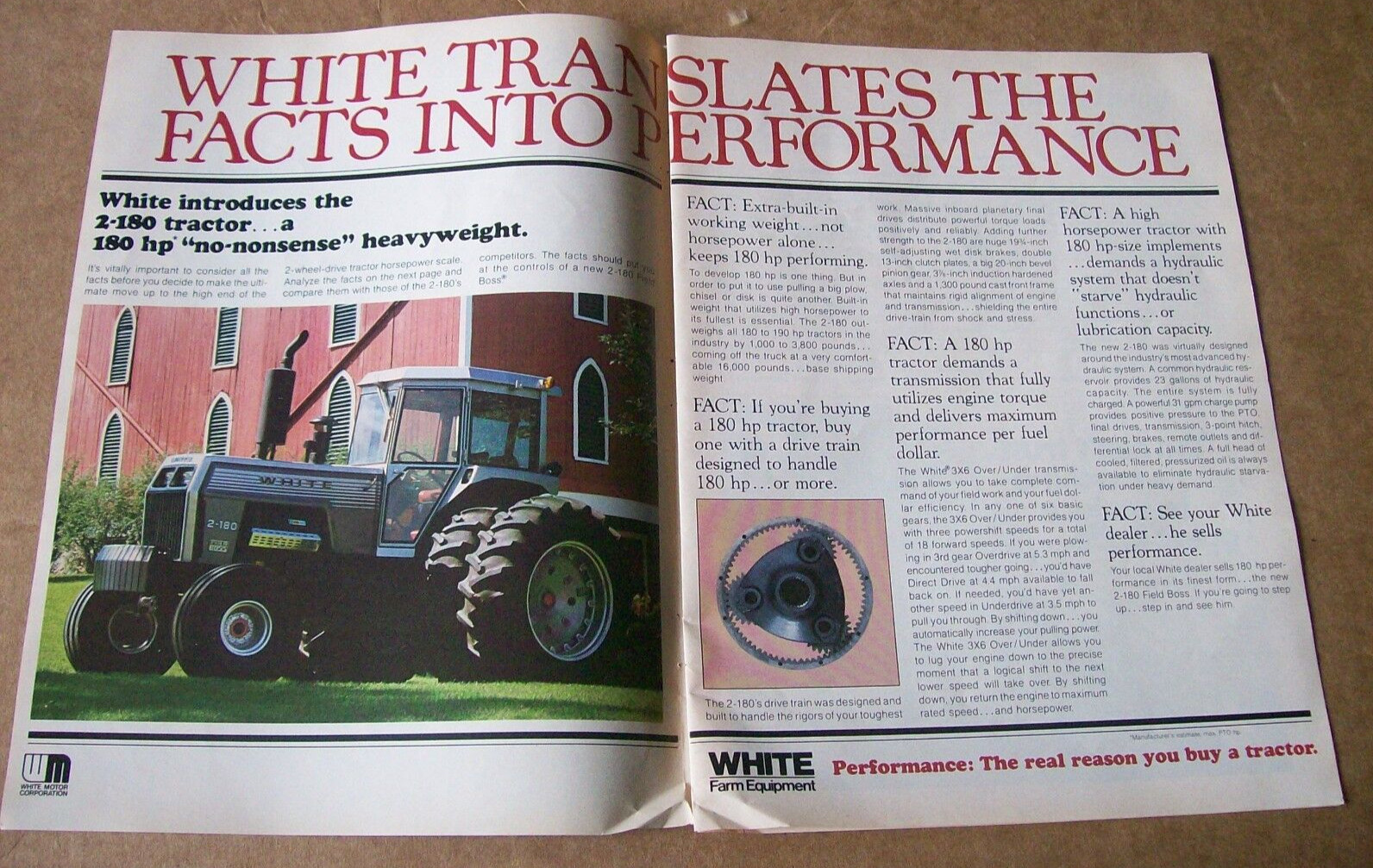 Original 1978 White Tractor 2-Page Magazine Ad – Translates The Facts