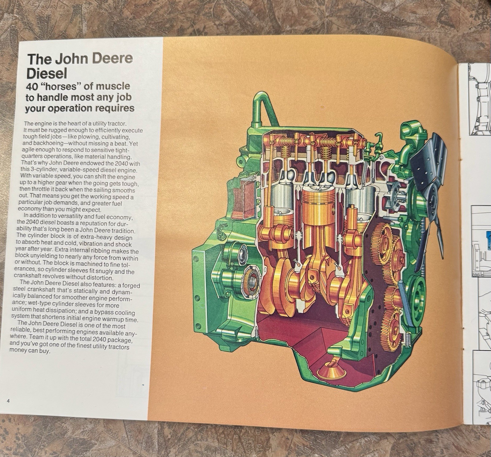 1975 John Deere 2040 Utility Tractor Brochure Implements