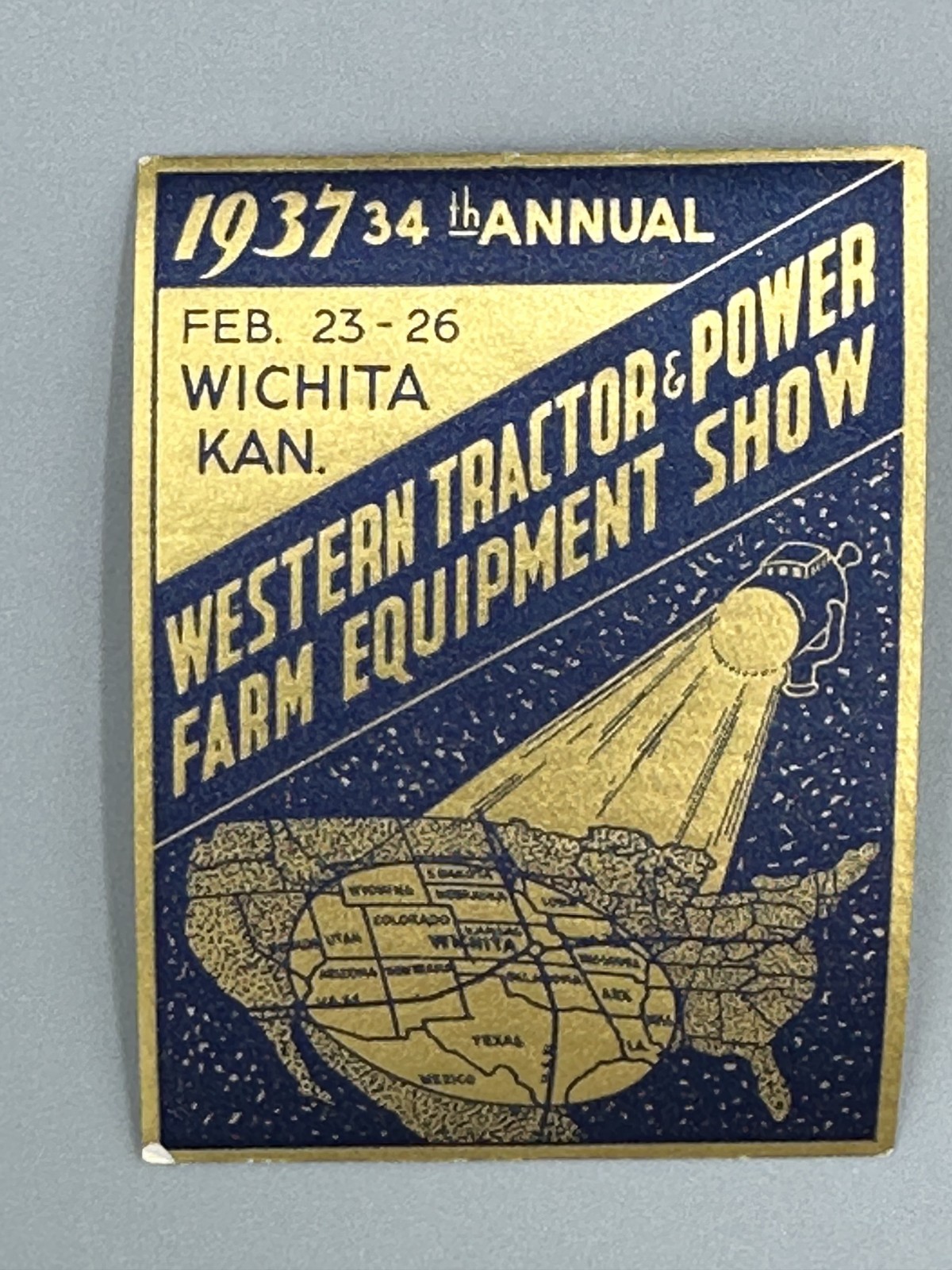 1937 – 1941 Western TRACTOR & FARM Show WICHITA KANSAS Advertising POSTER STAMP