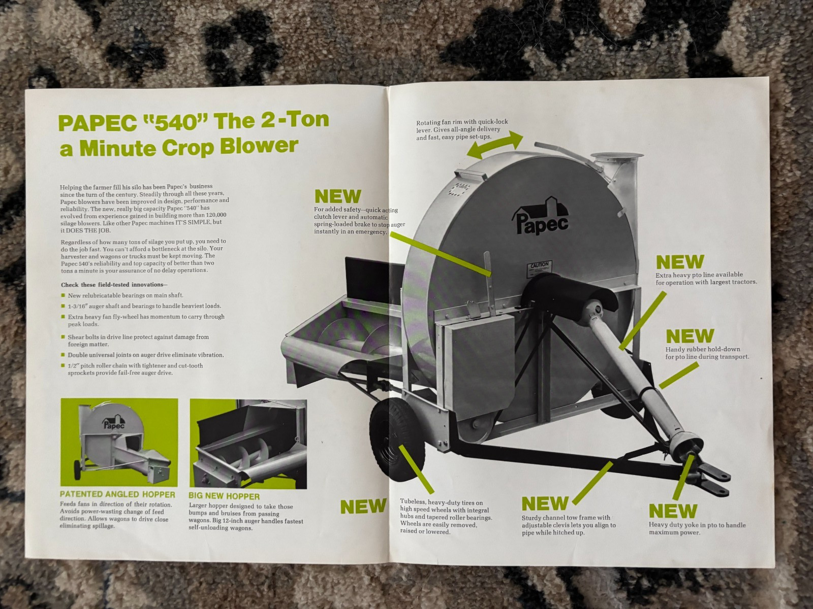 Papec 540 Crop Blower For 1972 Brochure DCPA26
