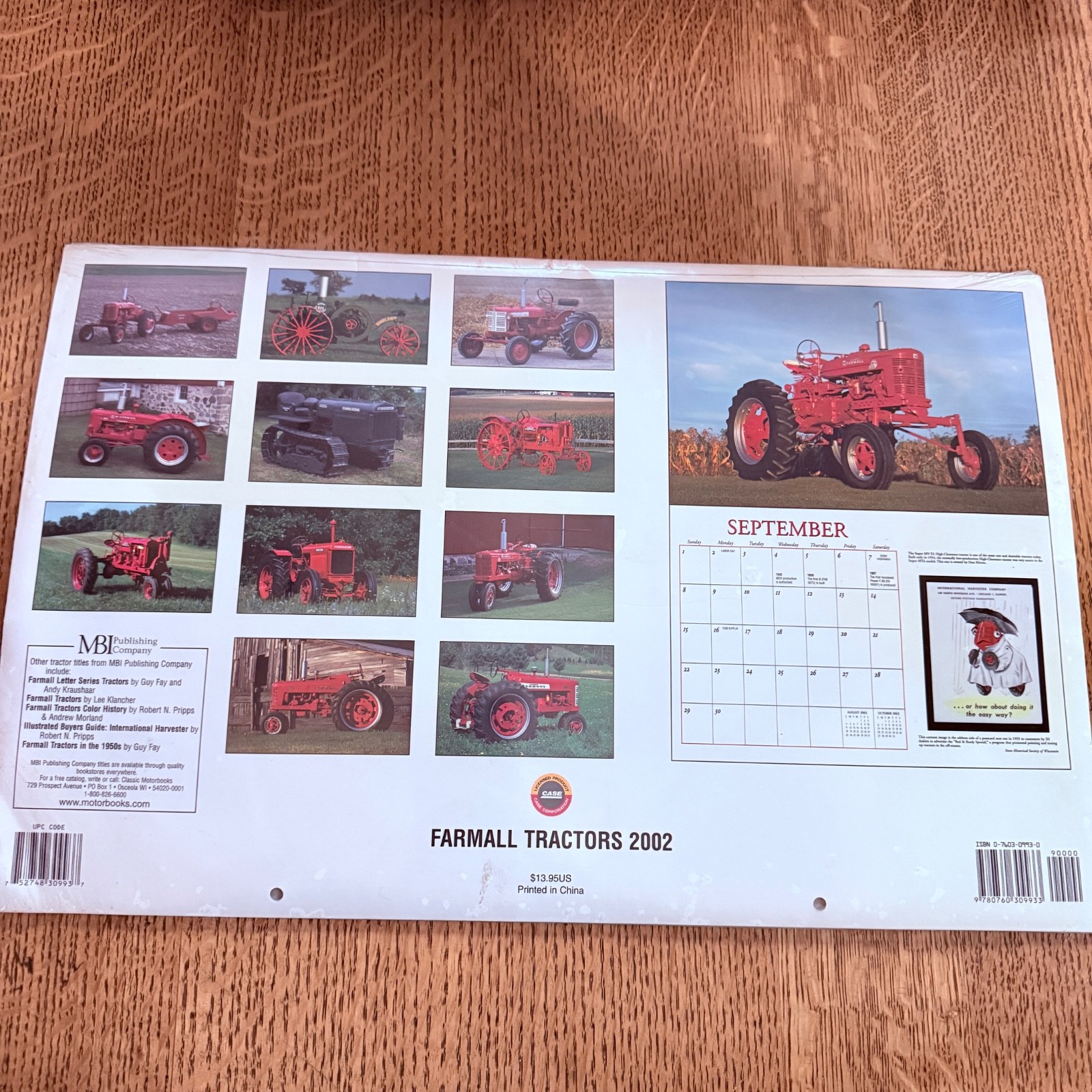 Vintage 2002 Farmall Tractors Calendar. New in Shrinkwrap.