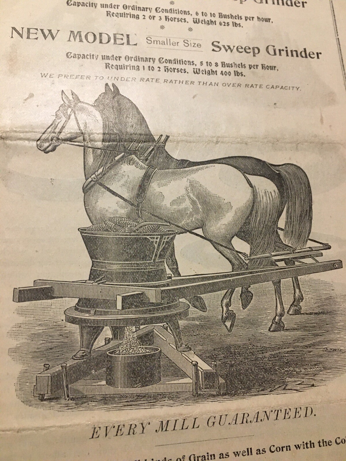 1800s? Enterprise Young America Horse Sweep Grinder Brochure Columbiana Ohio