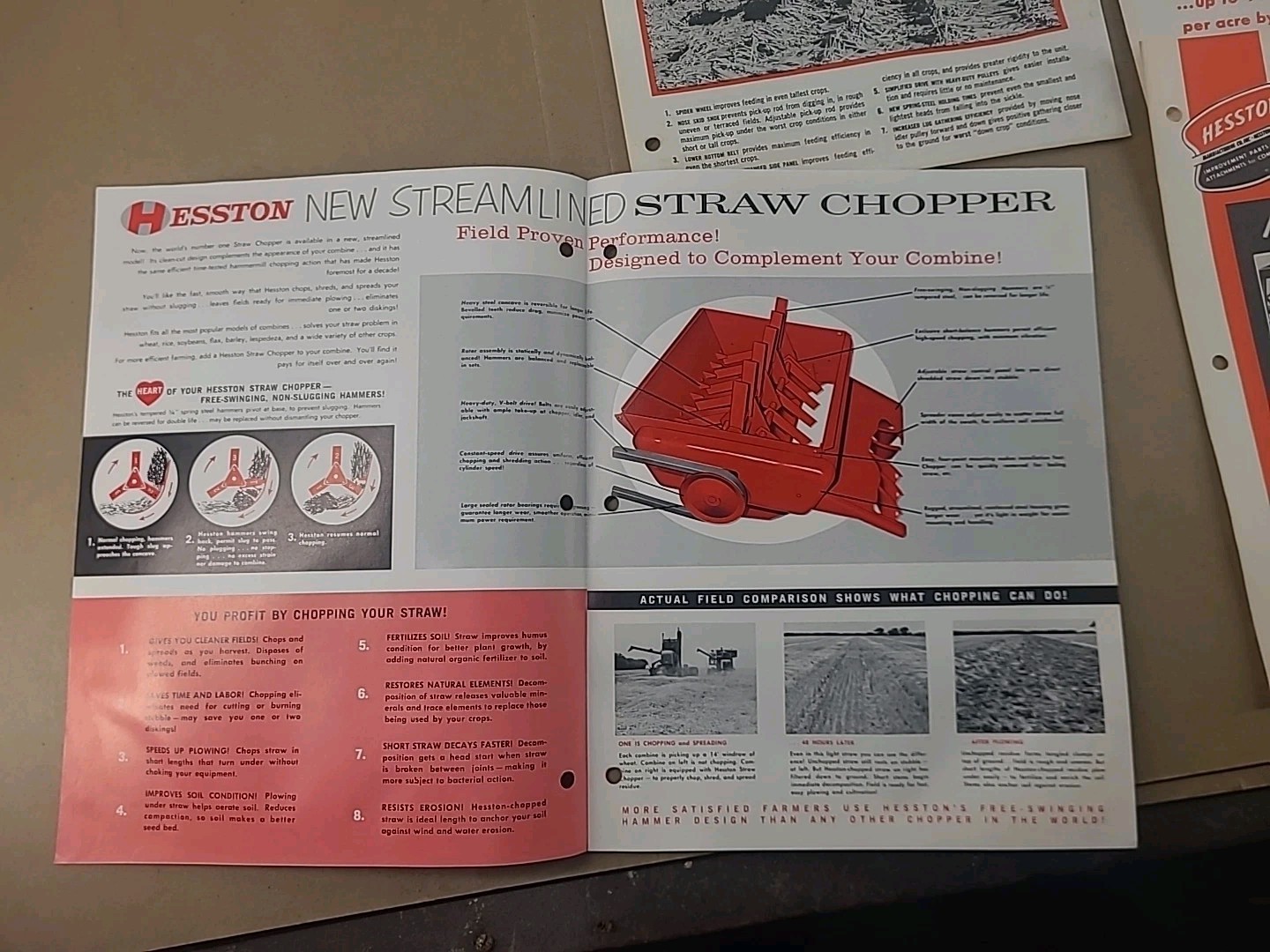 Vintage Hesston Combine Attachment Sales Brochures Lot Of 4