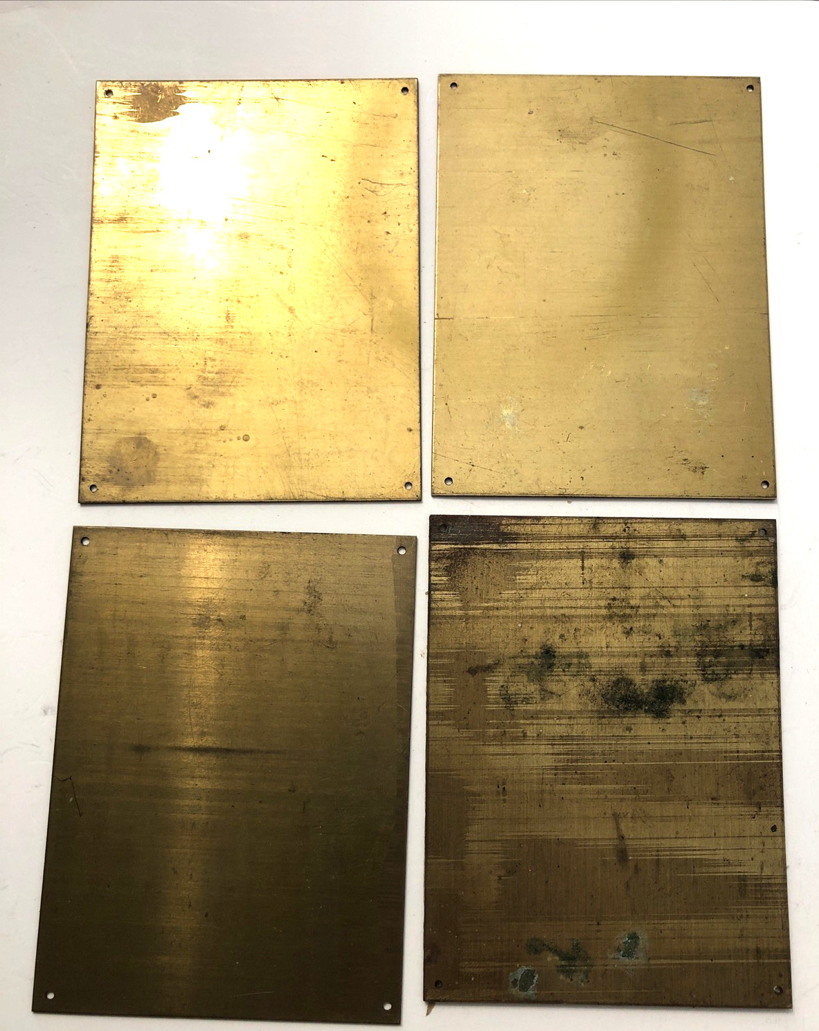 VTG 1976-1984 Will County Threshermen’s Asso. Exhibitor Brass Plaque-Lot of 4