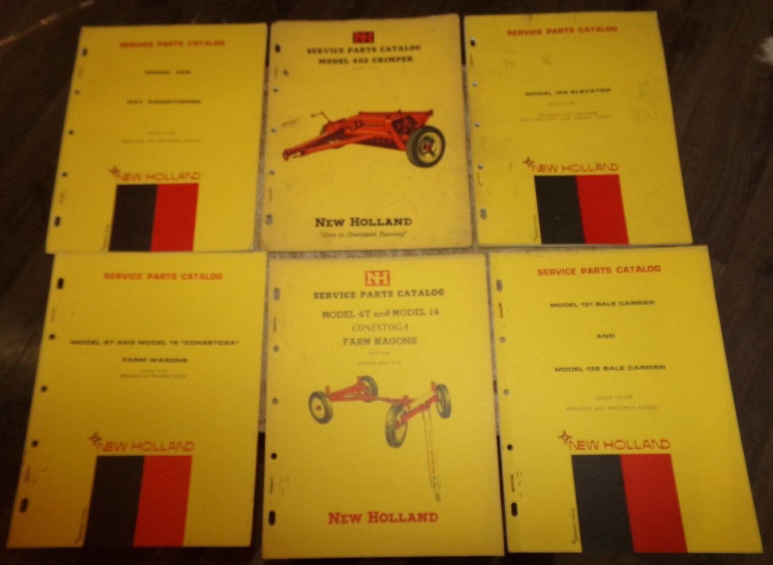 6-lot 1960’s-1970’s new holland equipment parts catalogs good used