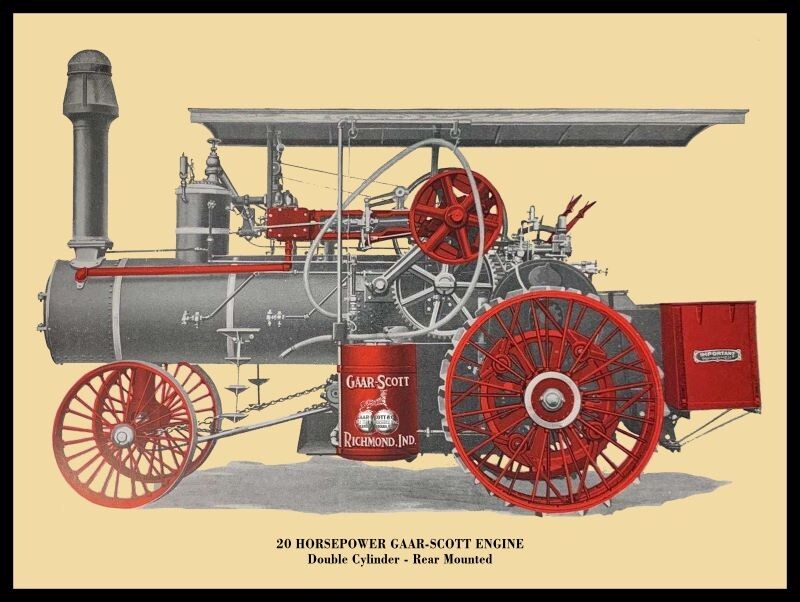 Gaar Scott 20hp Steam Traction Engine NEW Sign 18 x 24″ USA STEEL