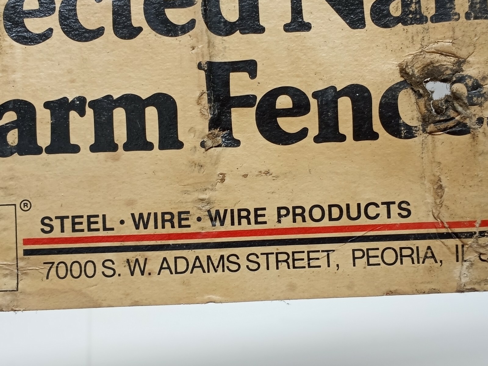 Vtg RED BRAND WOVEN WIRE PAPER SIGN KEYSTONE GROUP FARM FENCE 11.5″x7.25″