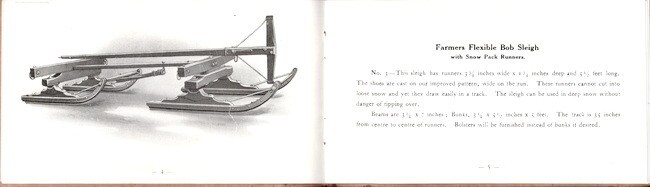 Catalog of Bob Sleighs, The Evans Manufacturing. Co, Hammond, NY, 1890