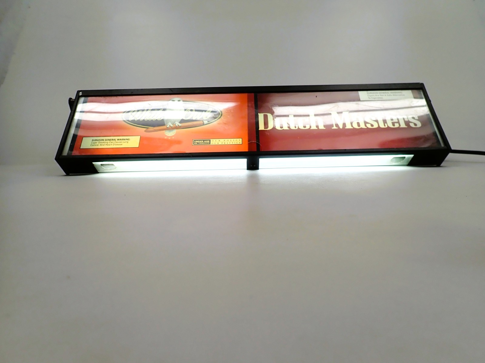 Vintage White Owl & Dutch Masters Cigar Lighted Sign Tobacciana Display