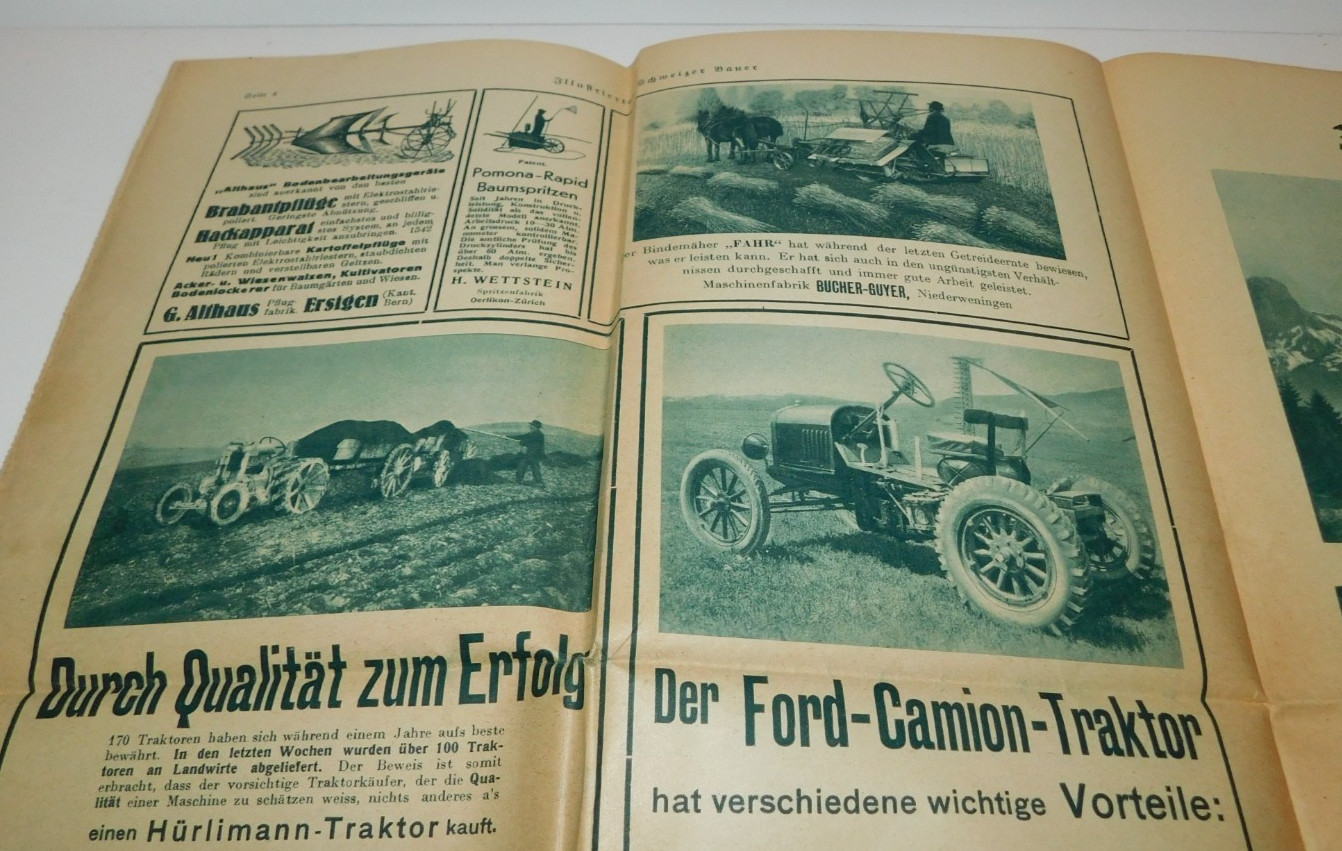 VINTAGE 1920’S SWISS CATTLE PAMPHLETS & 1931 SCHWEIZER BAUER PAPER TRACTOR ADS