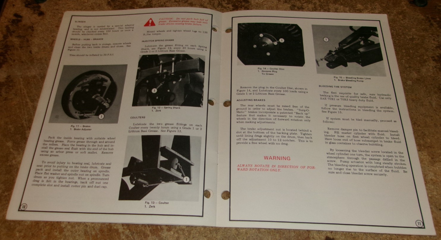1977 badger BN230 liquid manure tank spreader operators manual good used