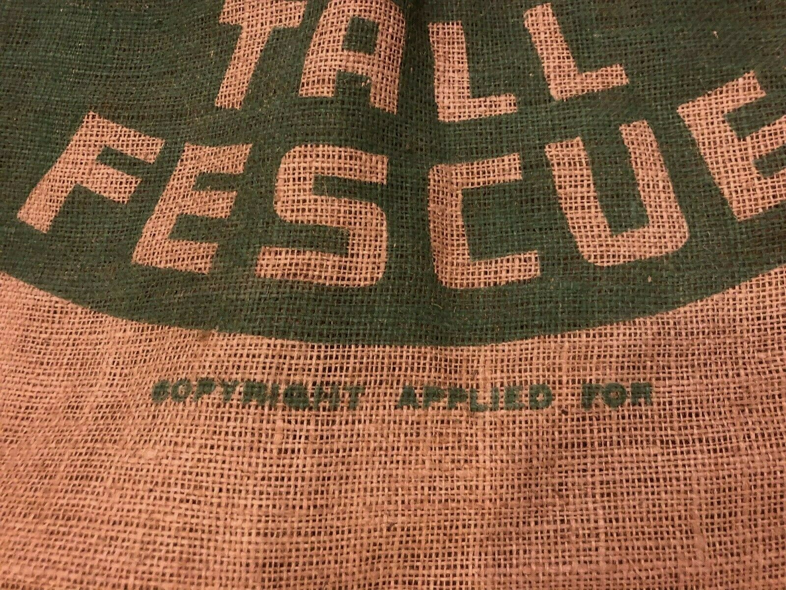 Vintage Kentucky 31 Tall Fescue Seed 50 Lb. Burlap Bag Kansas City MO Mfg.