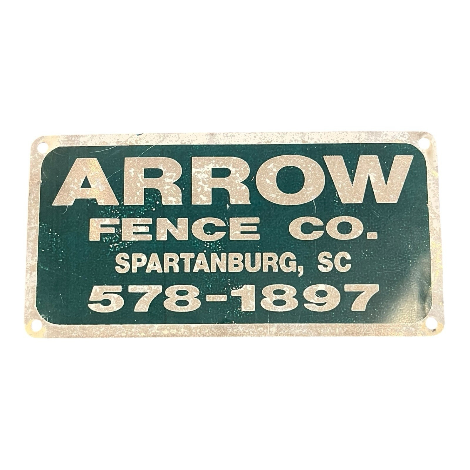 Arrow Fence Co. Spartanburg SC Metal Sign 8″ x 4″