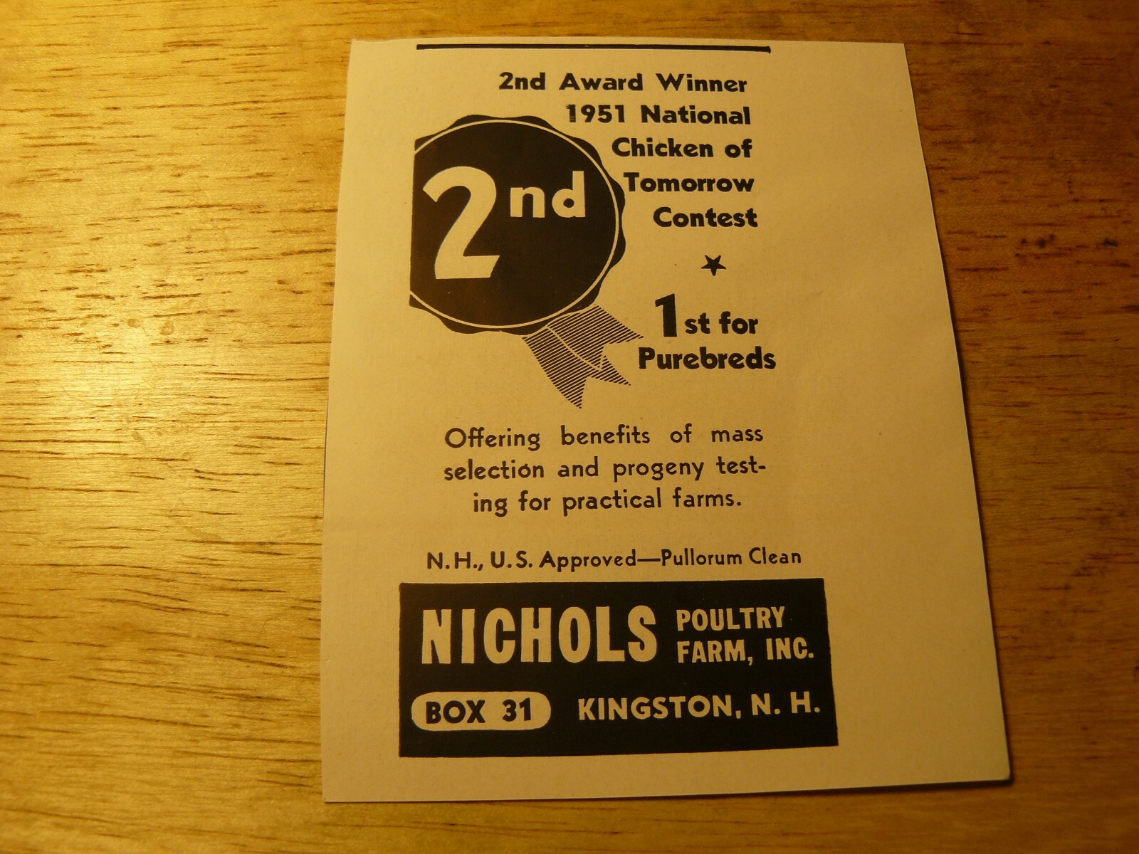 The Farm Quarterly -ADS – AUTUMN 1951 NICHOLS POULTRY FARM – Kingston, NH