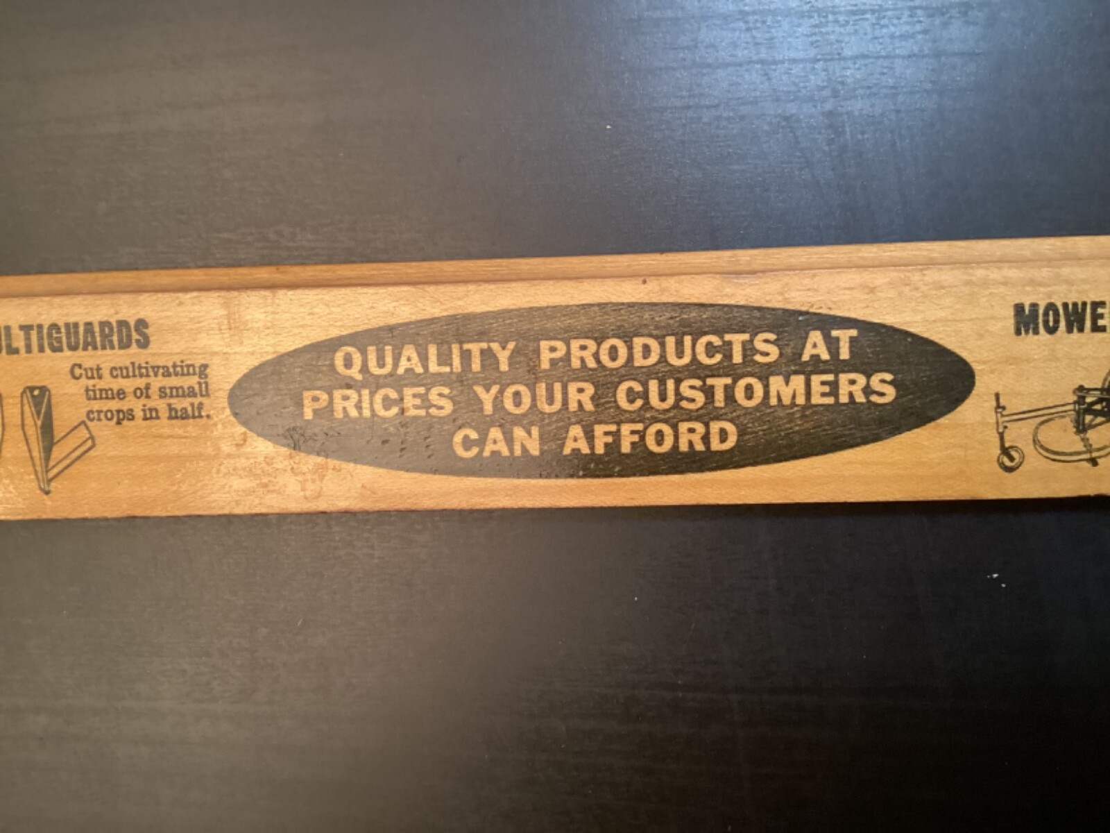VTG 15″ WOOD RULER YETTER MFG CO COLCHESTER IL FARM EQUIPMENT PRODUCT LINE