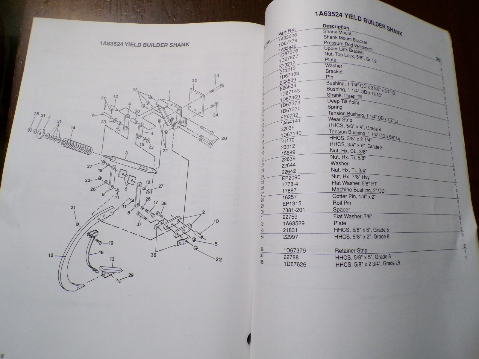 Farmhand YB8400 Yield Builder, model F552-B Operator’s/Parts Manual 1991
