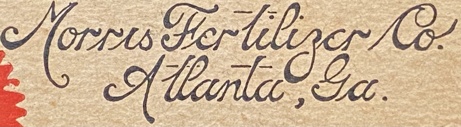 1910-20c *MORRIS FERTILIZER CO.* ATLANTA, GA. DENNISON’S TAG+COW VIGNETTE! RARE!