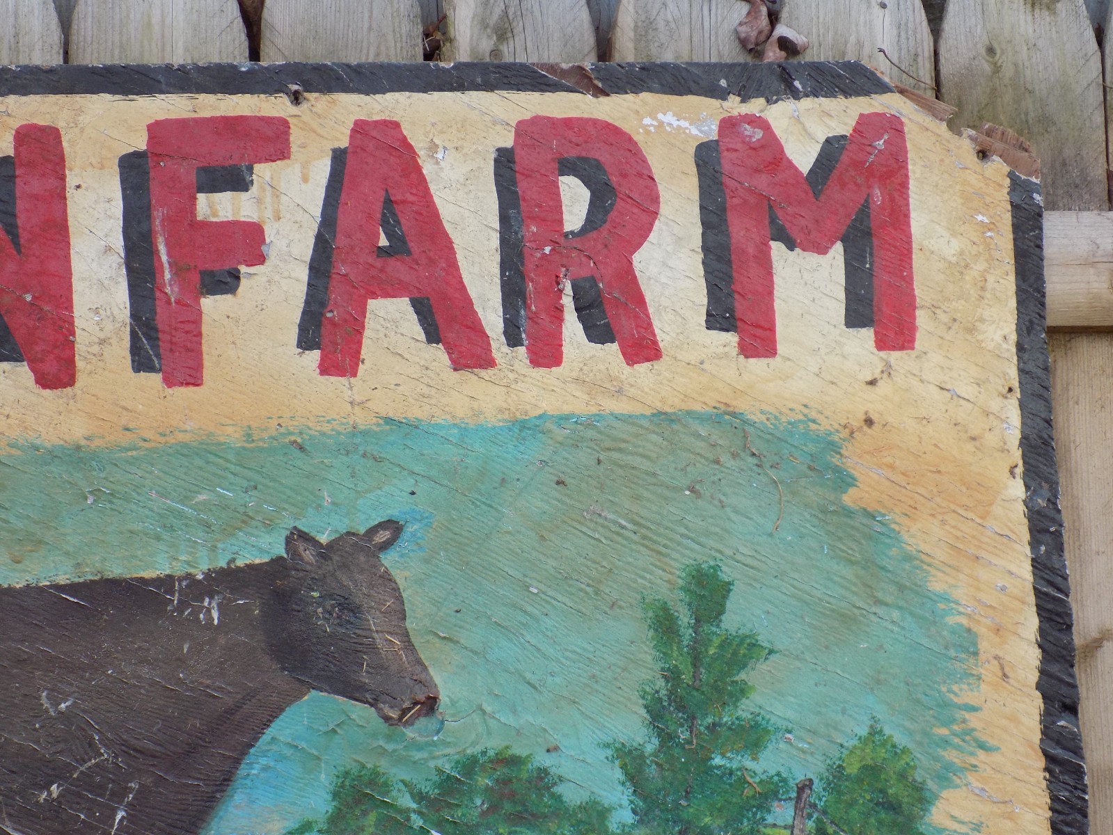 Vintage J & L Twin Farm Reg.. Jerseys Painted Pressed Wood Board Sign
