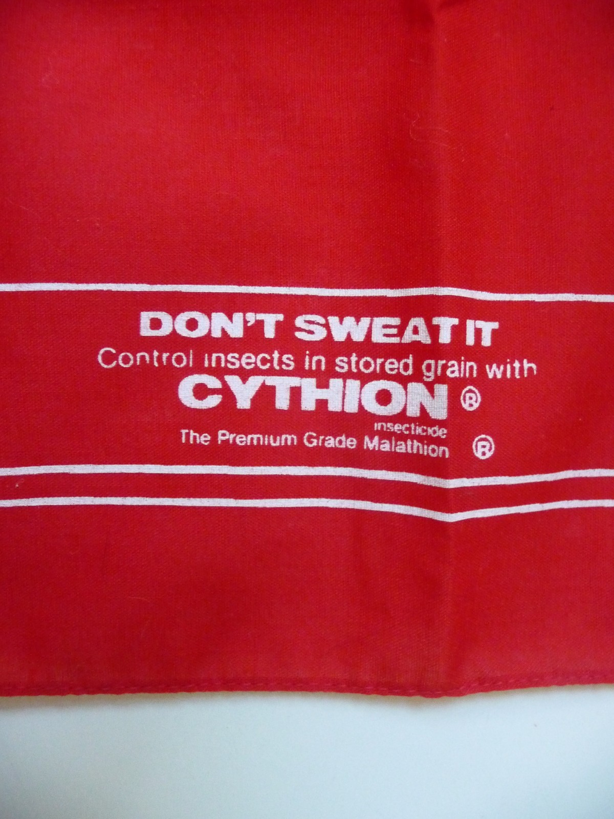 CYTHION SCARF RED WHITE CLOTH DON’T SWEAT IT Hanky Do-Rag AGRICULTURE PROMO.