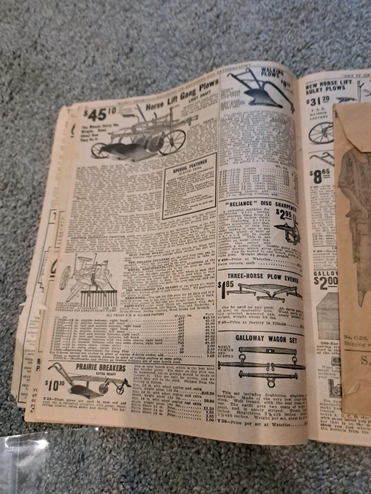 1914 Galloway Catalog Farm Equipment Plows Clothing Stoves