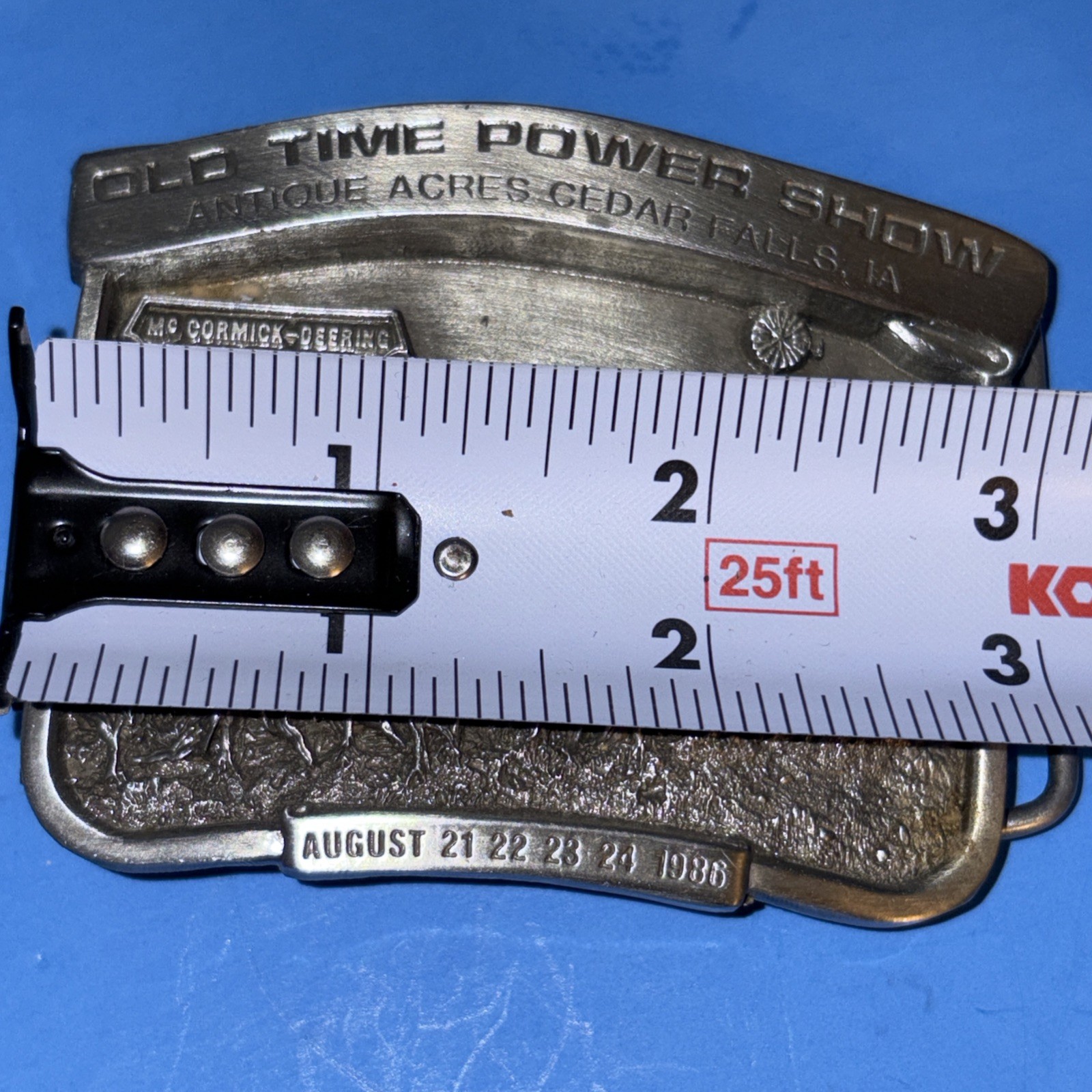 1986 McCormick Deering Antique Acres Cedar Falls, IA Belt Buckle Old Time Power