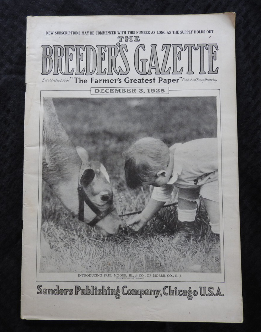 1925 Breeder’s Gazette Magazine – cattle rancher farmer horse show VERY GOOD