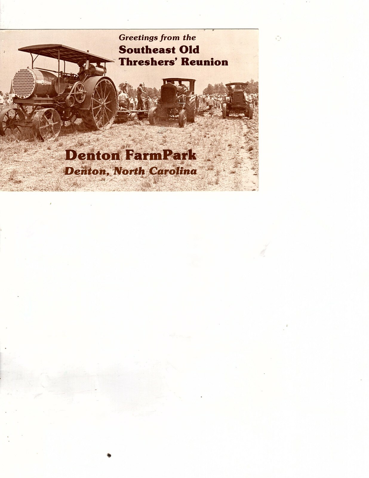 southeast florida Steam Thresher’s Reunion postcard 1992 (mb17