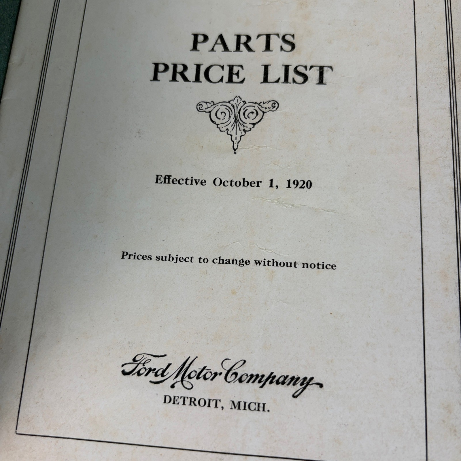 Vintage 1921 Fordson Tractor Manuals Parts List Schedule of Repair Charges Lot 4