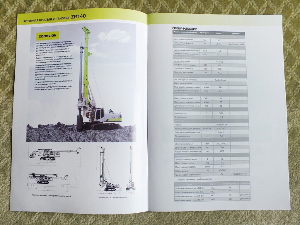 ZOOMLION Rotary Drills & Greifer Excavator Mining Equipment China Brochure 2022