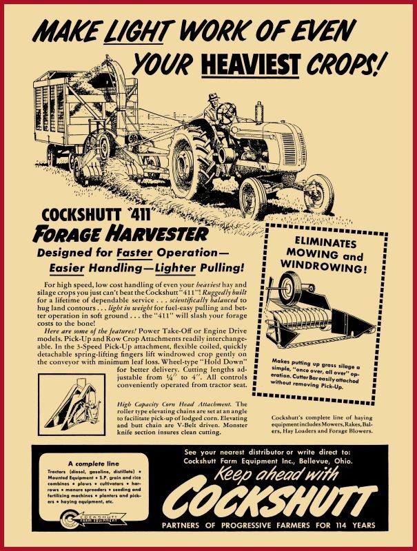 1953 Cockshutt 411 Forage Harvester NEW Metal Sign: 12×16″ Ships Free