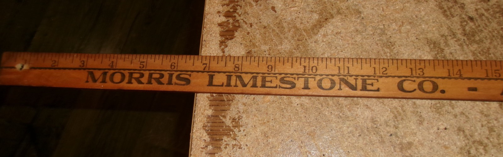 vintage 36″ wood yardstick morris limestone co. morris,il. good used