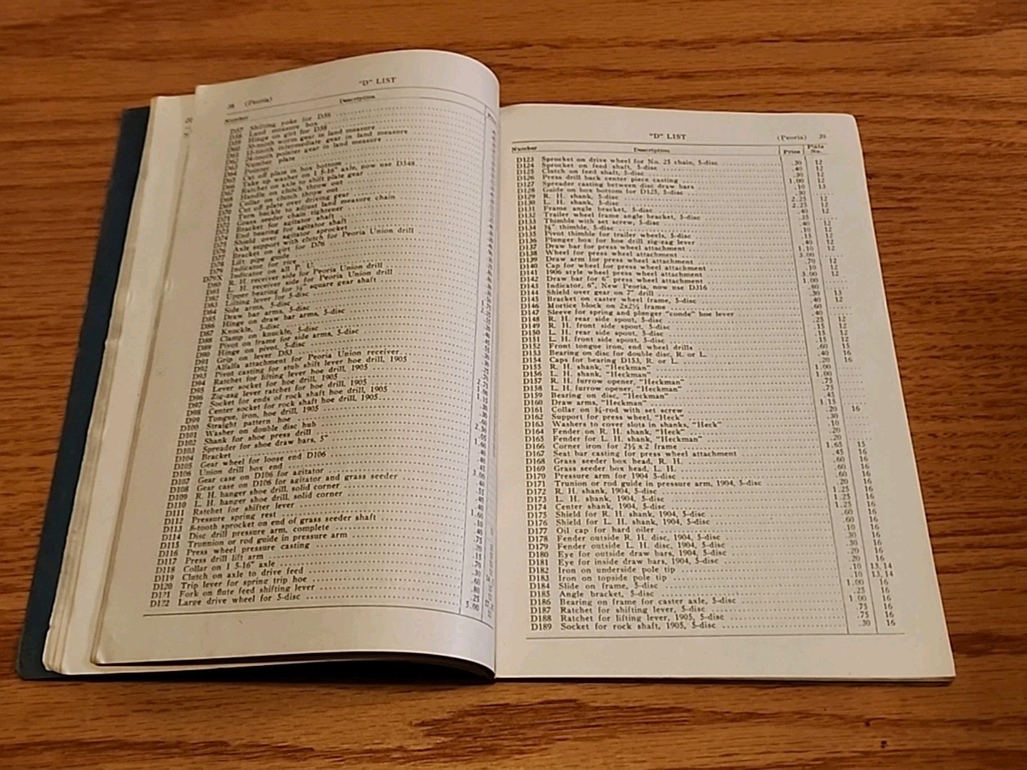 1918 Peoria Drill Seeder Co Farm Price List Repair Catalog Illustrated