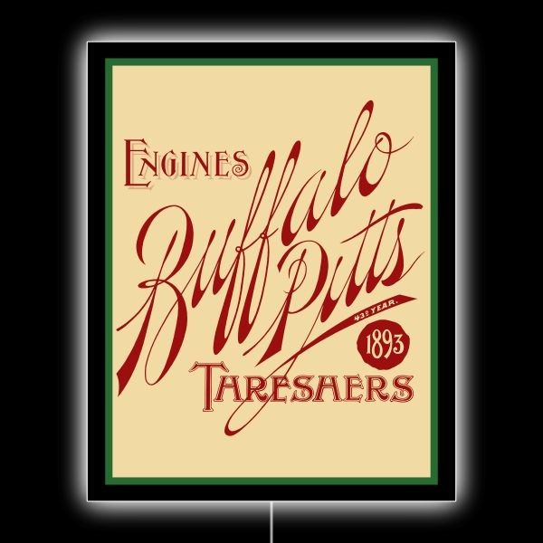 1893 Style Buffalo Pitts Threshing Machines NEW LED Hanging Lighted Sign: 18×23″