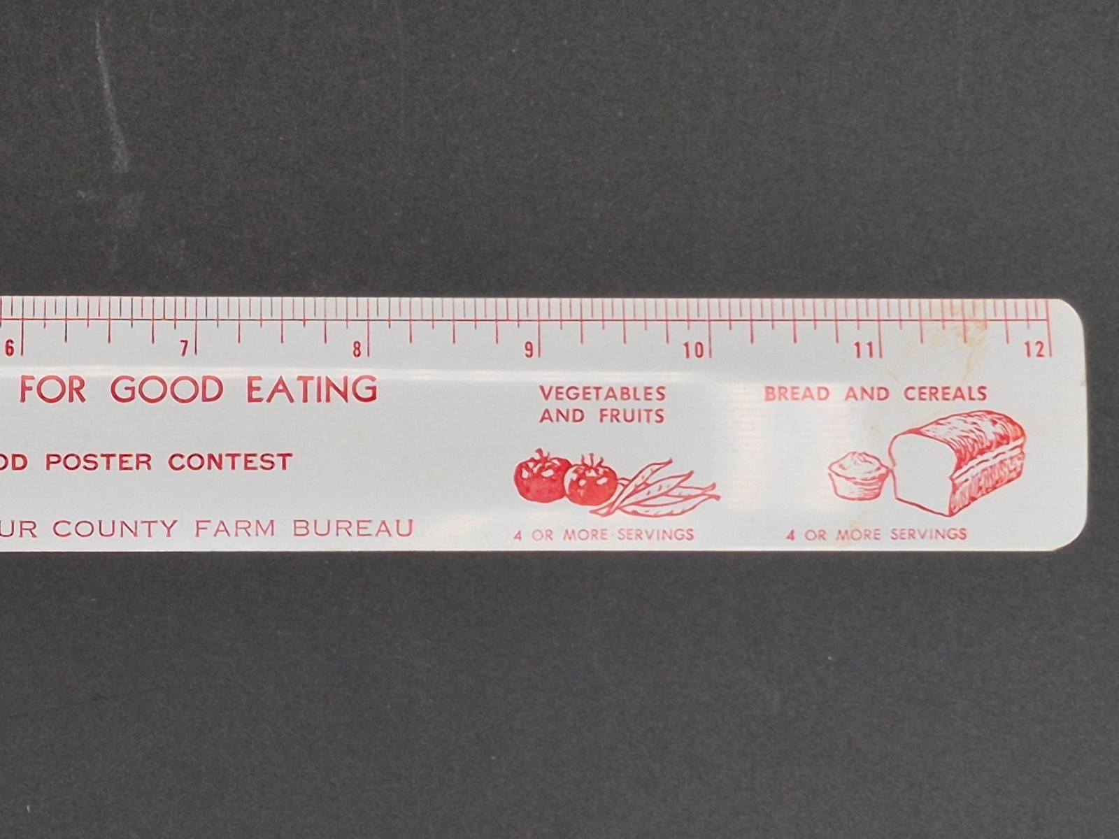 Vintage 12″ Metal Ruler, County Farm Bureau