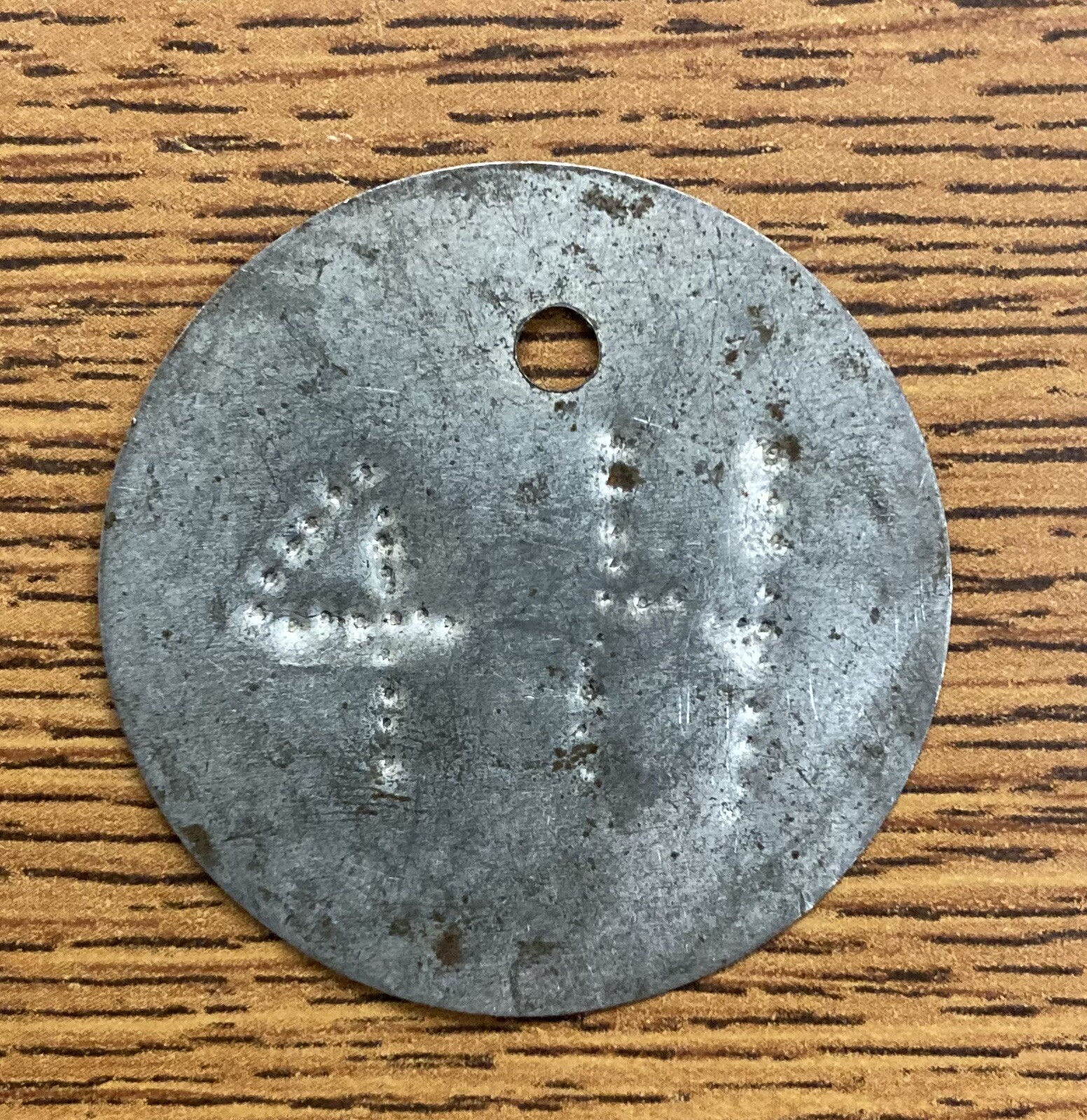 Vintage 4-H Club Metal ID Tag – “Dog Tag” Style – 1.5″ Round Steel 4H