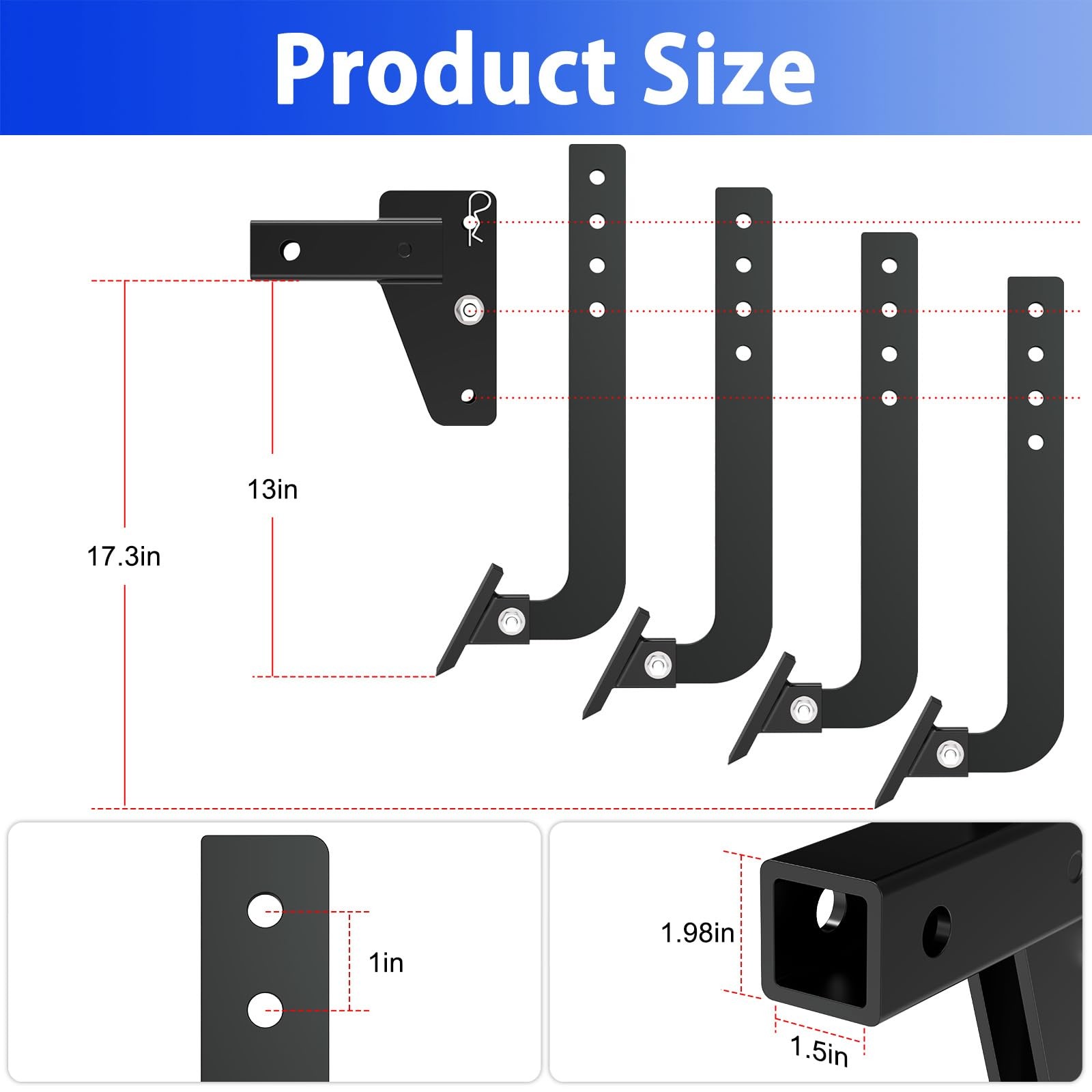 Hitch Mounted Ripper for ATV/UTV Tractor Lawn Mower Fit 2″ Receiver 3 Point H…