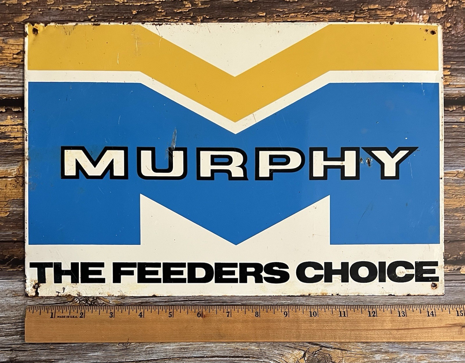 Vintage MURPHY THE FEEDERS CHOICE Tin Metal Agricultural Farm Sign
