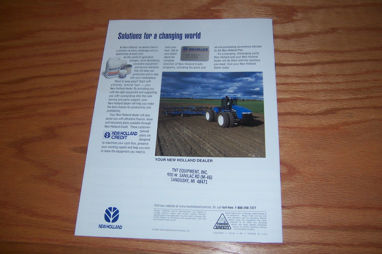 NEW HOLLAND TJ 4WD TRACTORS (TJ440) literature, 31032540 2001