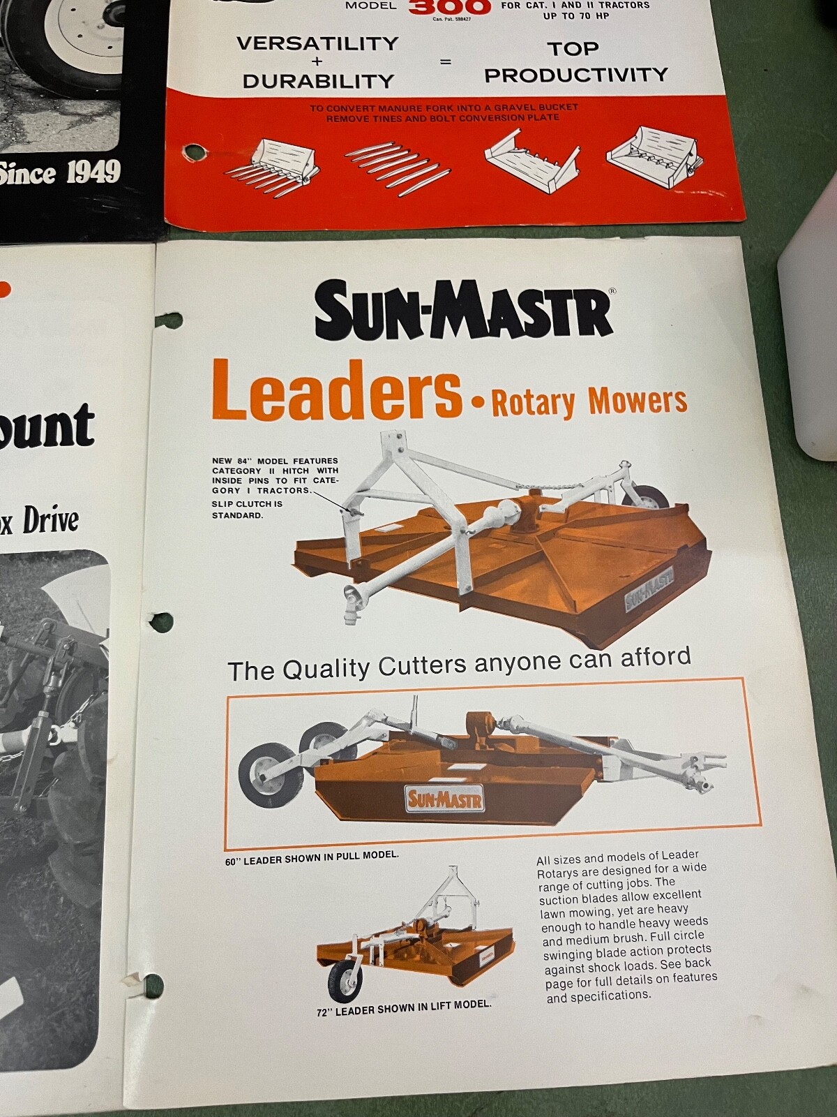 Collection of Vintage Mowers & Brush Cutter Brochure & Single Page ads