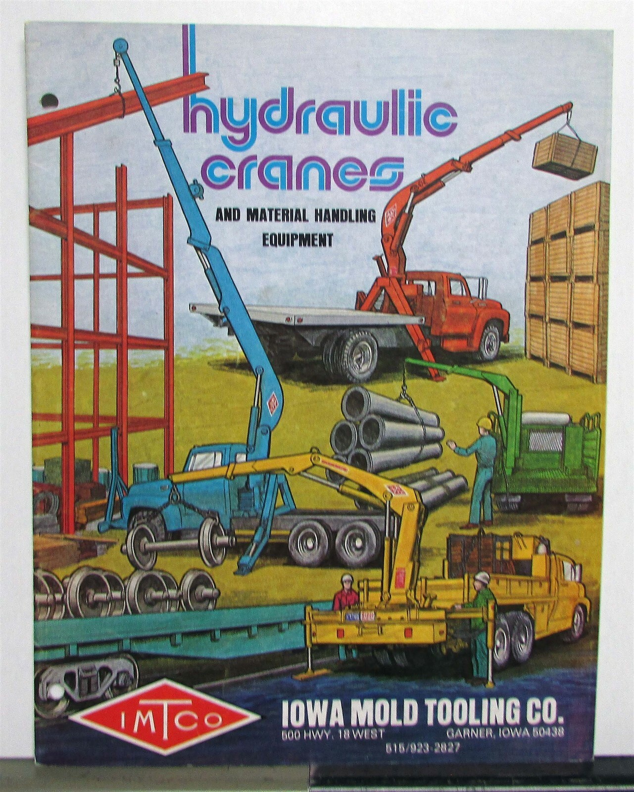 1970s Iowa Mold Tool CO Hydraulic Crane Specification Construction Sale Brochure