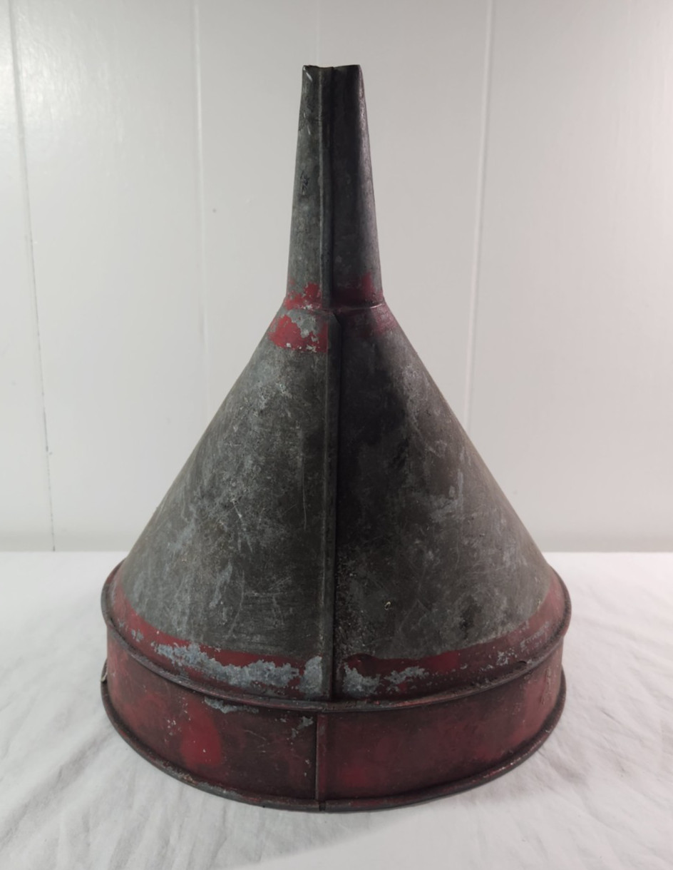 Delphos Funnel Vintage Galvanized Large Metal 14″ Tall 12 1/2″ dia Farm U.S.A.