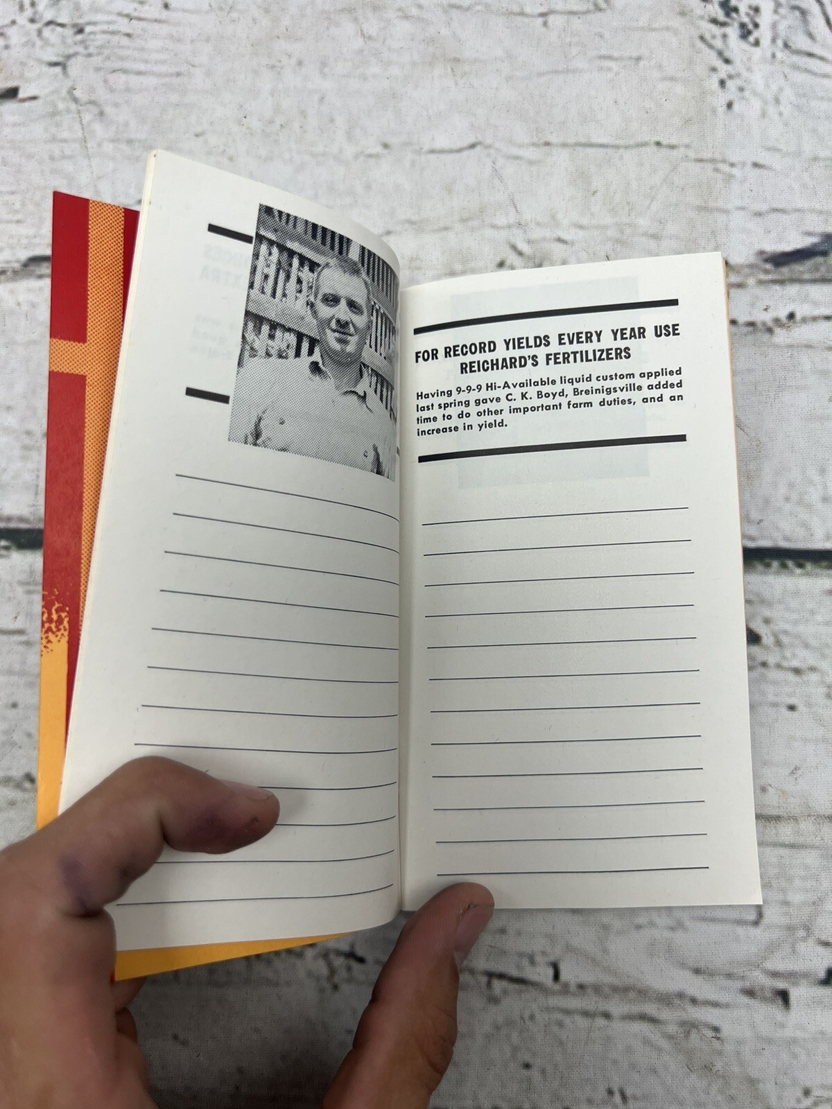VTG Reichard’s Fertilizers Farmers Memo Book Robert Reichard Inc Allentown PA