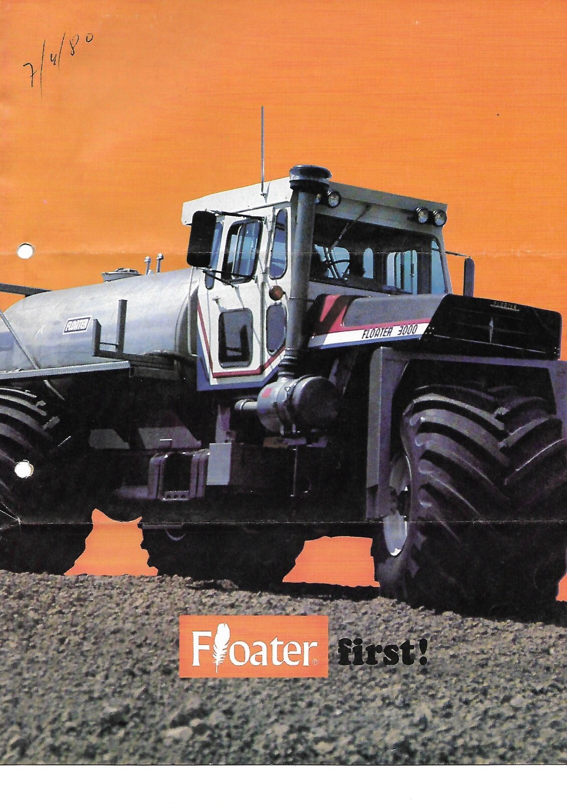 Farm Equipment Brochure – Floater – 3000 – Applicator Vehicle – c1980 (F8865)