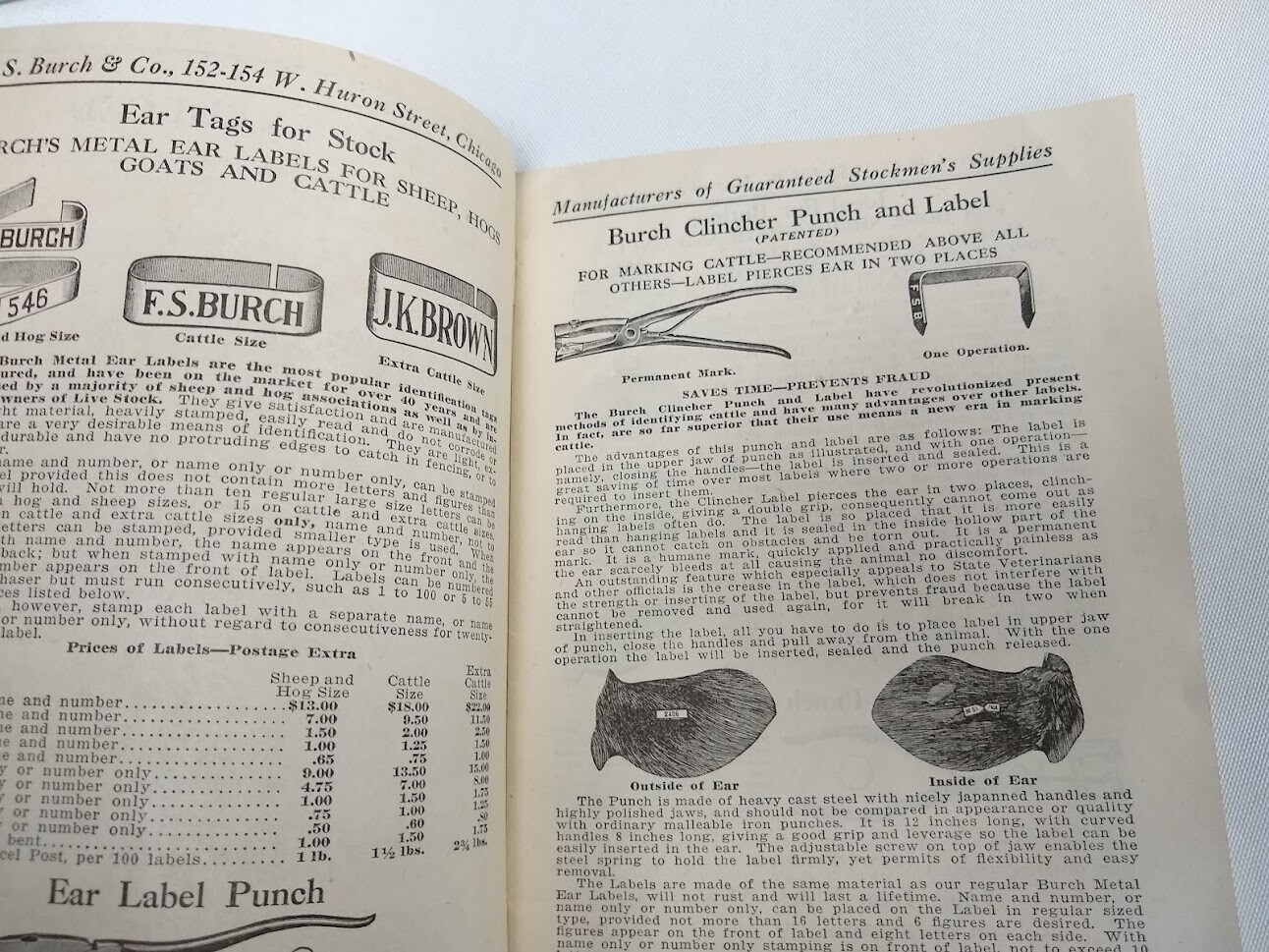 1922 Burch’s Stockmen’s Supplies catalog farm ranch livestock