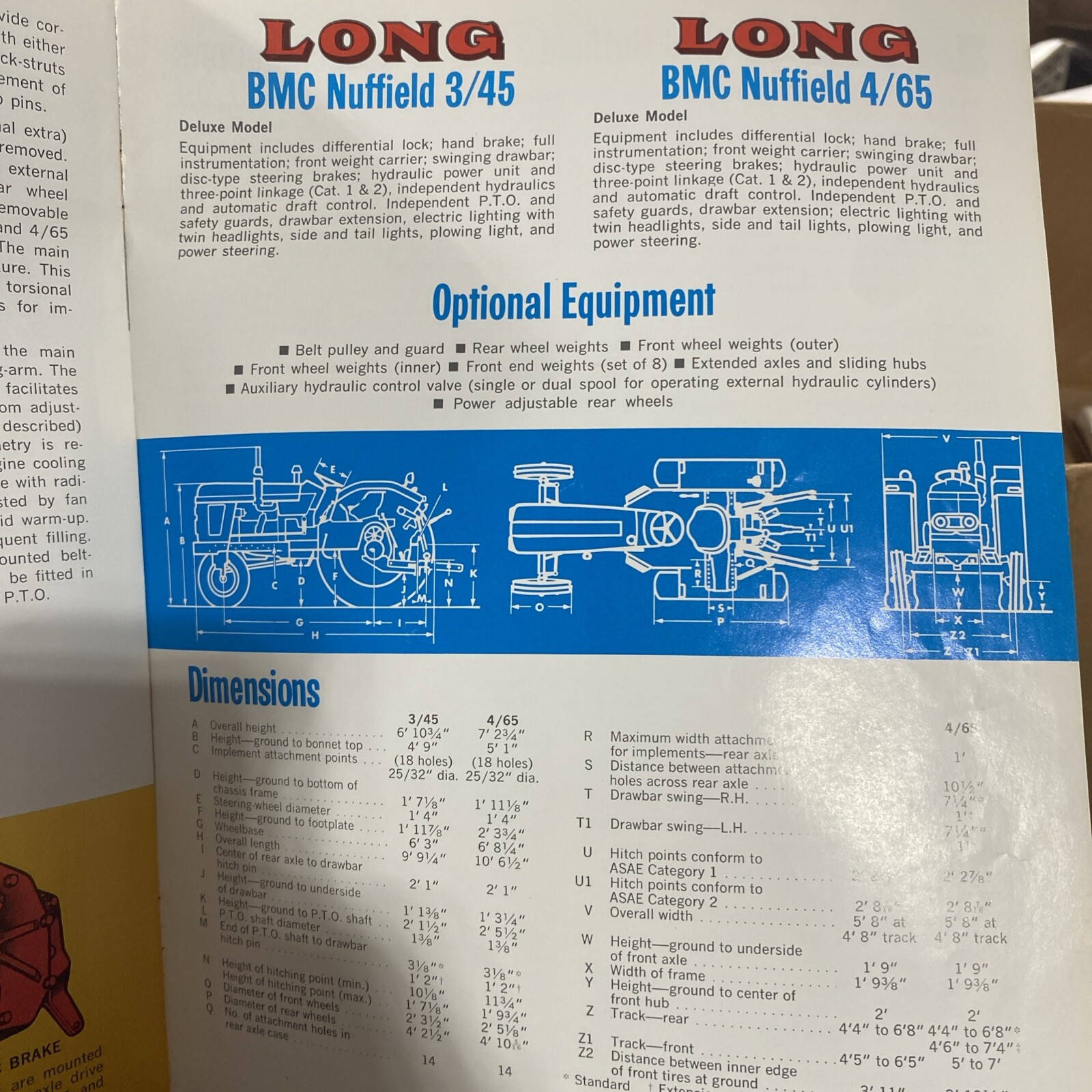 Vintage, Rare Long BMC Nuffield Tractors Brochure