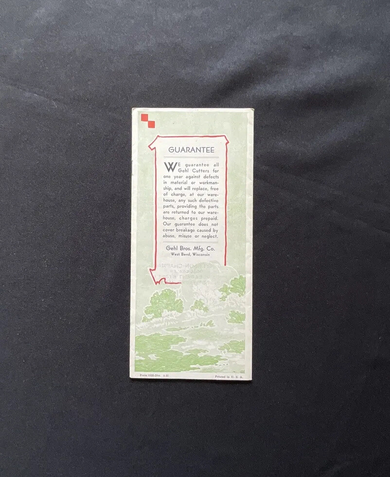 1935 Gehl Ensilage and Hay Cutters Brochure Farm Equipment West Bend Wisconsin