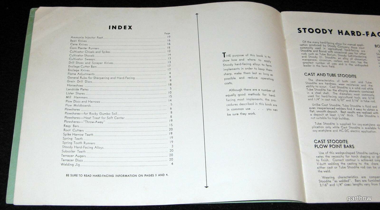 STOODY 1955 HANDBOOK FOR HARD-FACING FARMING EQUIPMENT PLOWS KNIVES HORSESHOES +