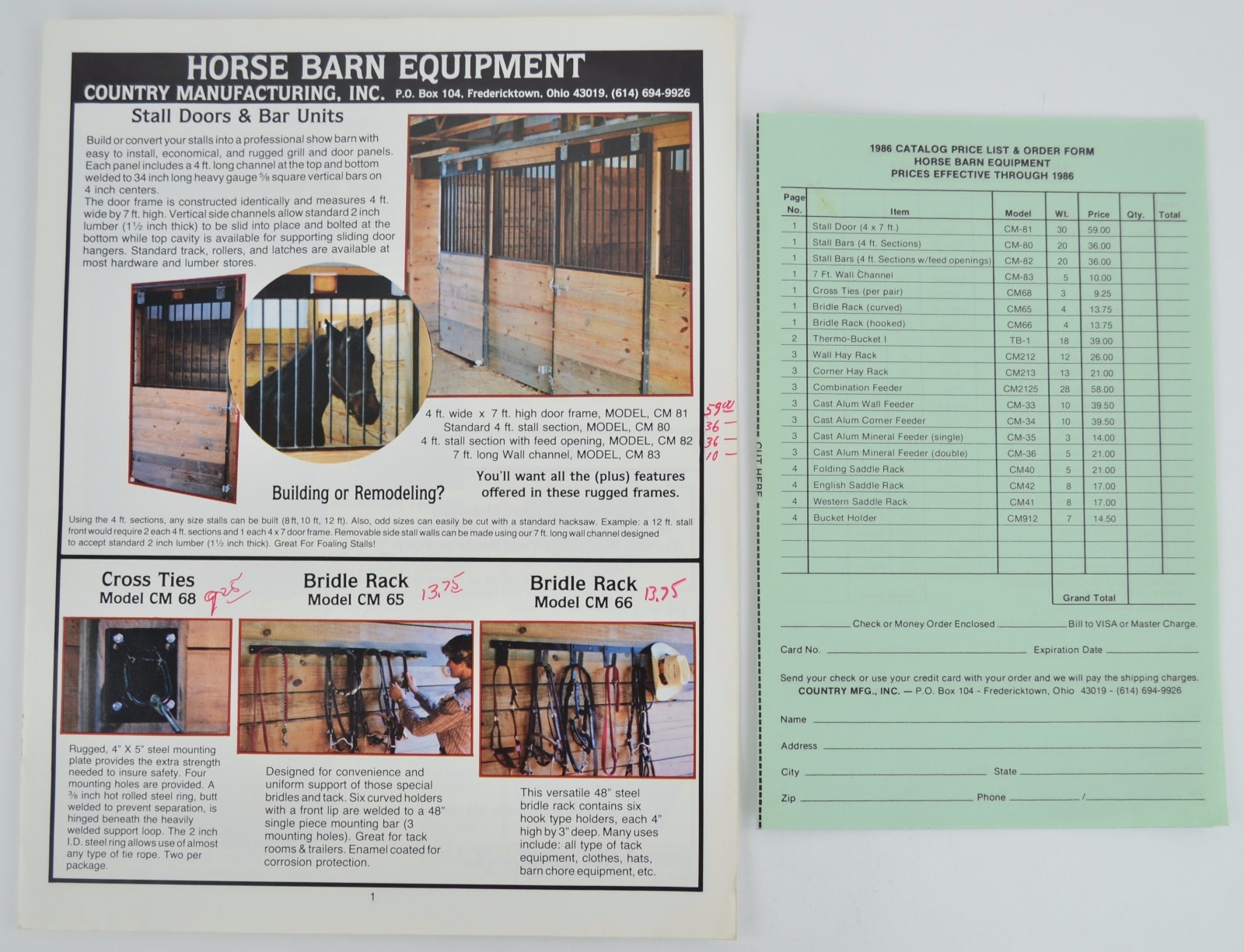1985-1986 Country Manufacturing Lawn Mower Garden Farm Horse Barn Dealer Catalog